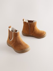 Tan Brown Suede First Walker Chelsea Boots - Image 1 of 5