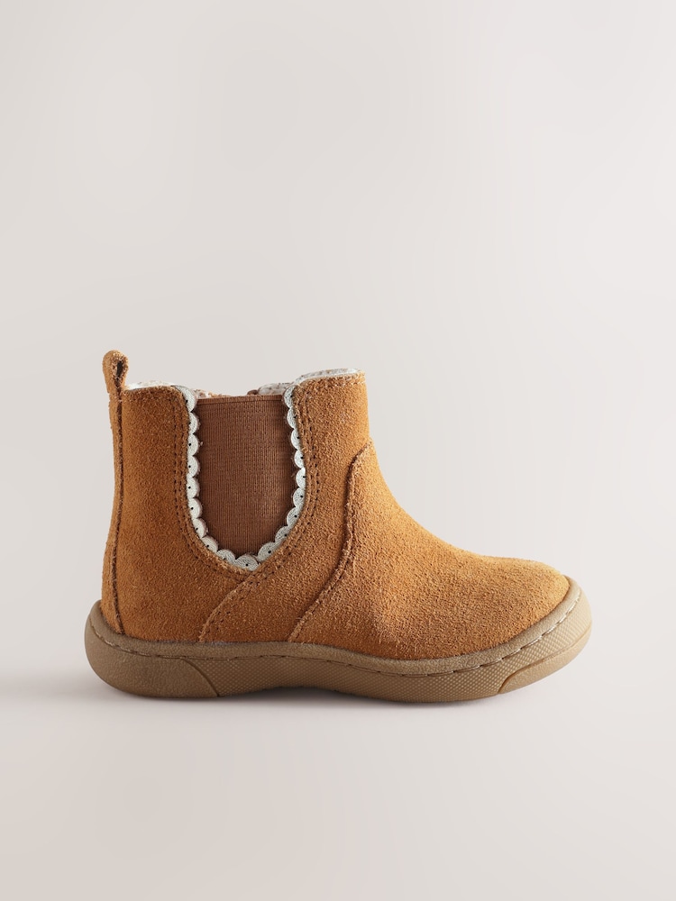 Tan Brown Suede First Walker Chelsea Boots - Image 2 of 5