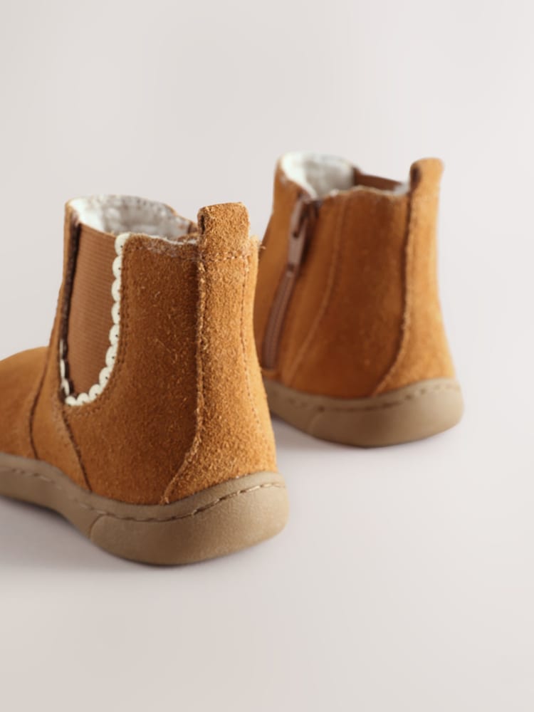Tan Brown Suede First Walker Chelsea Boots - Image 5 of 5