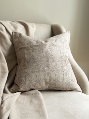 Ellenvale Interiors Brown Francesca Print Cushion Cover 45 X 45cm - Image 1 of 2