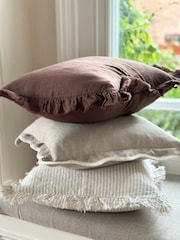 Ellenvale Interiors Beige Chloe Scalloped Edge Cushion Cover - Image 2 of 4