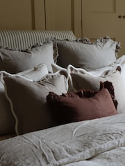 Ellenvale Interiors Beige Chloe Scalloped Edge Cushion Cover - Image 3 of 4