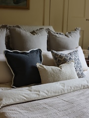 Ellenvale Interiors Navy Chloe Scalloped Edge Cushion Cover - Image 2 of 2