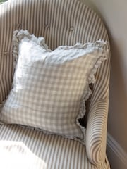 Ellenvale Interiors Natural Hallie Gingham Cushion Cover - Image 1 of 3