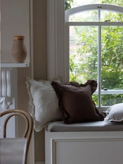 Ellenvale Interiors Dark Brown Hallie Ruffle Cushion Cover - Image 4 of 6