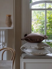 Ellenvale Interiors Dark Brown Hallie Ruffle Cushion Cover - Image 5 of 6