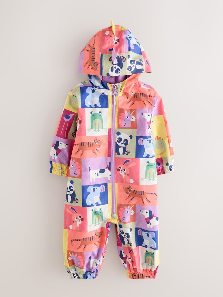 Multi Animals Waterproof Printed Puddlesuit (3mths-7yrs) - Image 1 of 5 Multi Animals Waterproof Printed Puddlesuit (3mths-7yrs) - Image 1 of 5