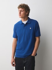 Blue Cobalt Regular Fit Short Sleeve Pique Polo Shirt - Image 1 of 7
