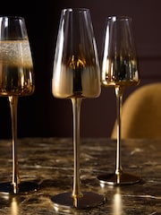 Set of 4 Gold Tapered Champagne Flutes - Image 2 of 3