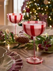 Set of 2 Stripe Cocktail Glasses - 圖片 1，共 3