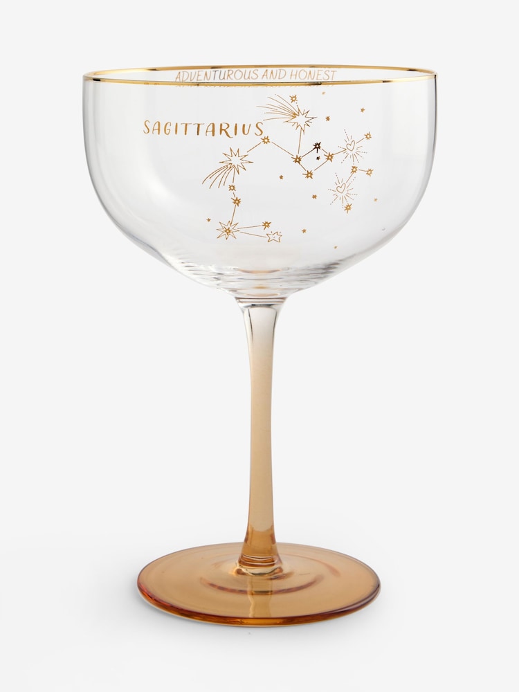Gold Zodiac Star Sign Horoscope Cocktail Glass - Image 1 of 13 Gold Zodiac Star Sign Horoscope Cocktail Glass - Image 1 of 13