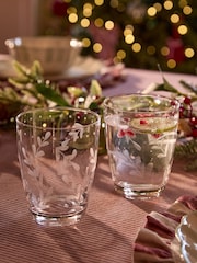 Set of 2 Alice Etched Floral Tumbler Glasses - Imagen 2 de 4
