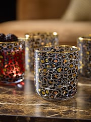 Set of 4 Black Leopard Print Tumbler Glasses - Image 2 of 3