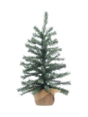 Festive 3ft Flocked Snowy Christmas Tree With Burlap Base - Image 1 of 1