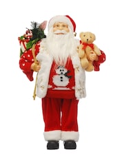 Festive 45cm Snowman Jumper Standing Santa Christmas Decor - Image 2 of 2