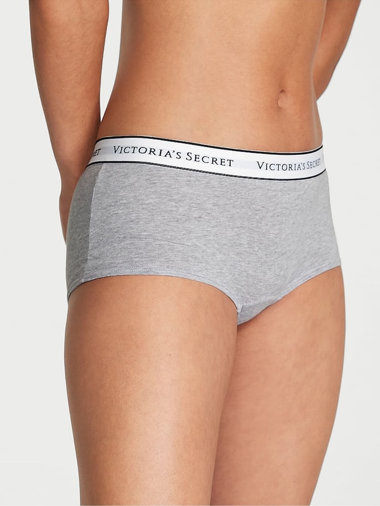 Victoria's Secret Medium Heather Grey Short Logo Knickers - Image 1 of 2 Victoria's Secret Medium Heather Grey Short Logo Knickers - Image 1 of 2