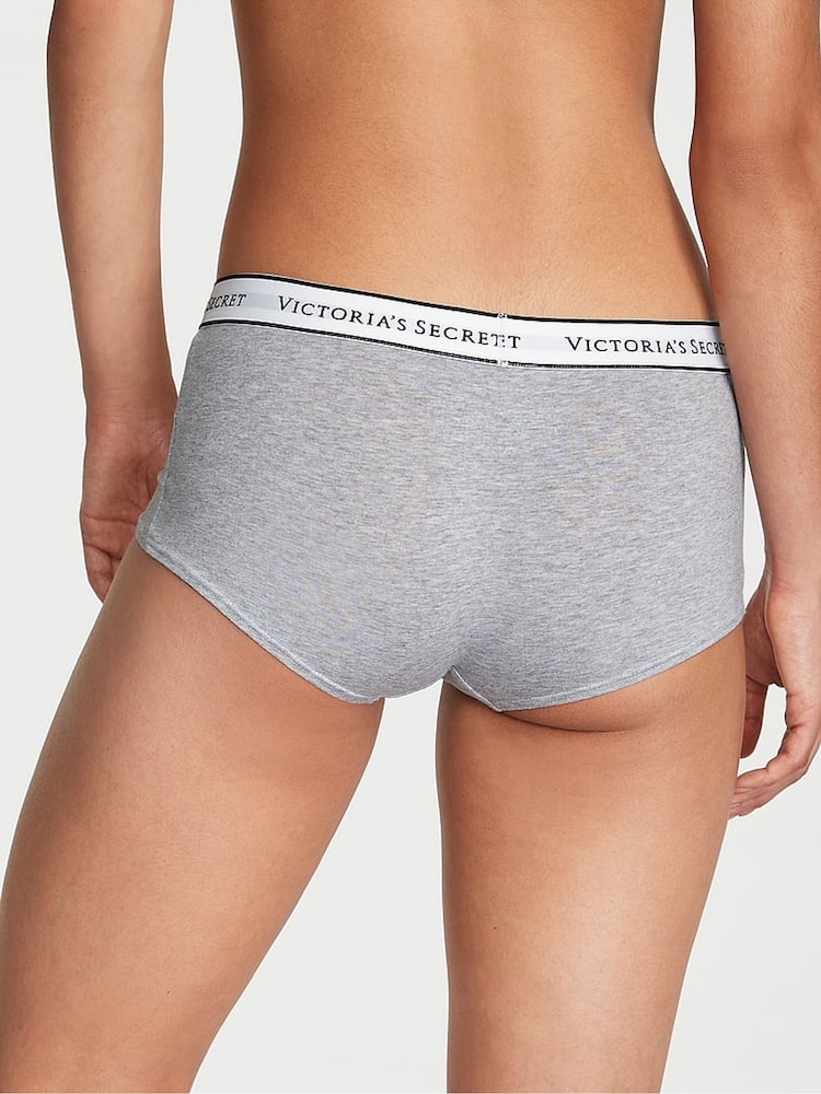 Victoria's Secret Medium Heather Grey Short Logo Knickers - Image 2 of 2 Victoria's Secret Medium Heather Grey Short Logo Knickers - Image 2 of 2