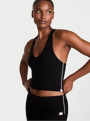 Victoria's Secret Black Cotton Racerback Tank Top - Image 1 of 2