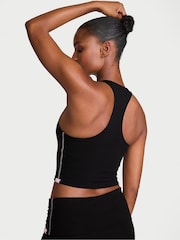 Victoria's Secret Black Cotton Racerback Tank Top - Image 2 of 2
