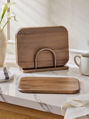 Set of 3 Gold Hertford Chopping Board with Wire Stand - Image 3 of 5