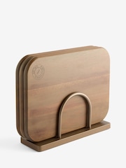 Set of 3 Gold Hertford Chopping Board with Wire Stand - Image 4 of 5