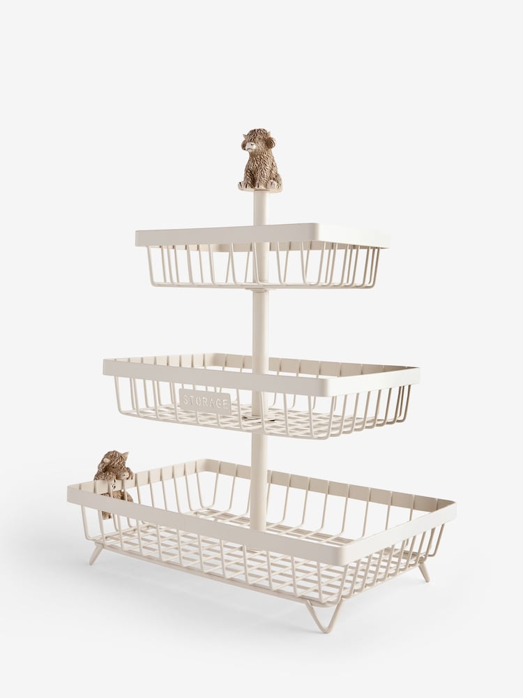 Natural Hamish The Highland Cow 3 Tier Fruit Basket - Image 5 of 5