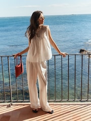 BHOEM White Romantic Broderie Lace Sleeveless Blouse - Image 3 of 5