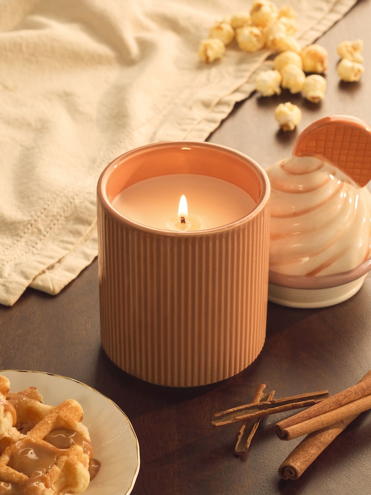 Caramel Waffle Latte Decorative Gourmand Ceramic Candle - Image 2 of 5