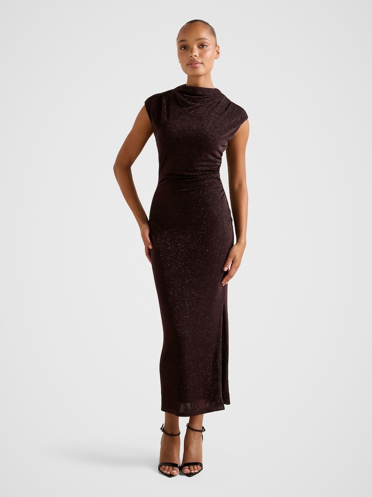Forever New Brown Sammy Glitter Bodycon Midi Dress - Image 1 of 4 Forever New Brown Sammy Glitter Bodycon Midi Dress - Image 1 of 4