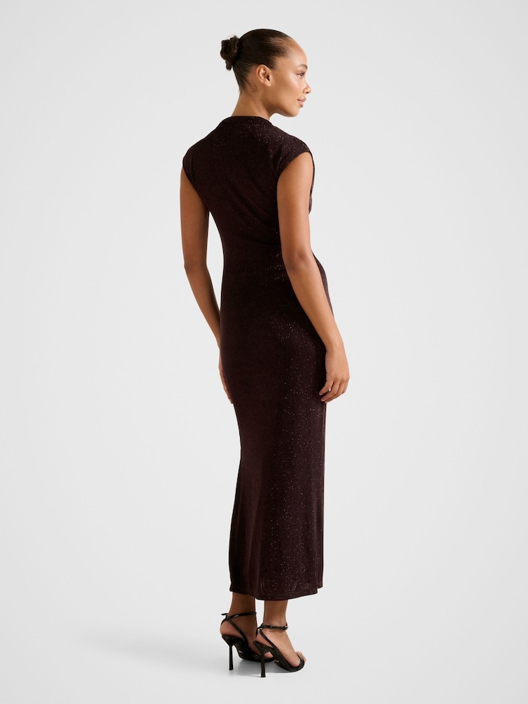 Forever New Brown Sammy Glitter Bodycon Midi Dress - Image 2 of 4 Forever New Brown Sammy Glitter Bodycon Midi Dress - Image 2 of 4