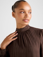Forever New Brown Preslee Neck Tie Blouse - Image 5 of 5