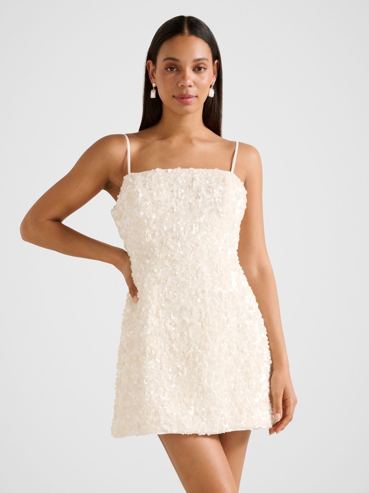 Forever New White Kirby Sequin Mini Dress - Image 1 of 5 Forever New White Kirby Sequin Mini Dress - Image 1 of 5