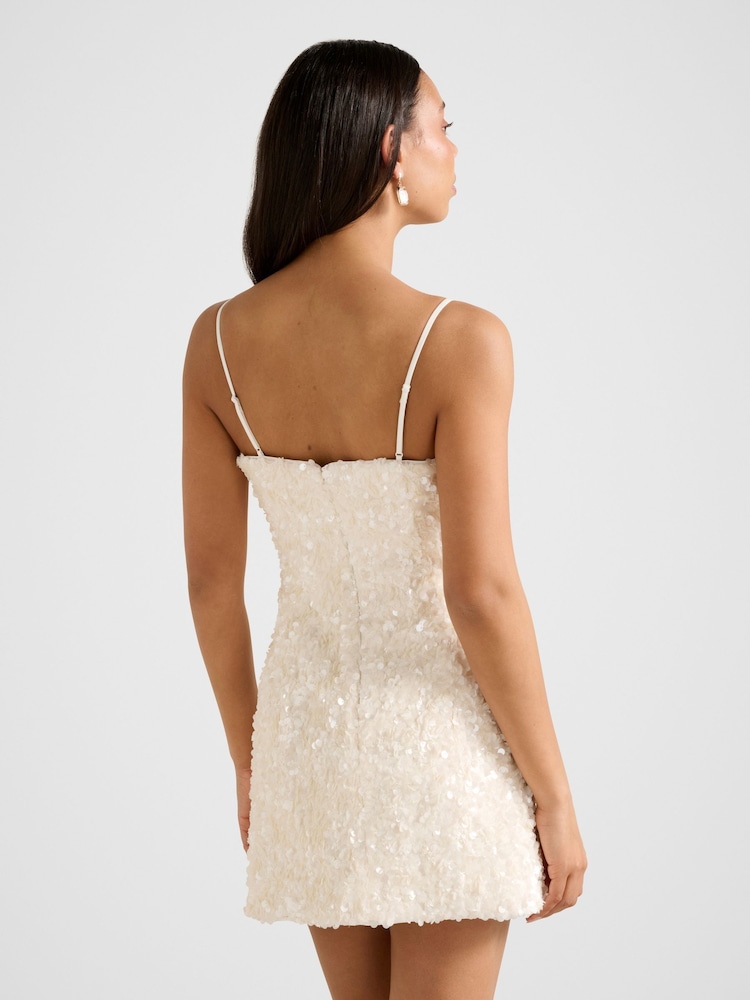 Forever New White Kirby Sequin Mini Dress - Image 2 of 5 Forever New White Kirby Sequin Mini Dress - Image 2 of 5