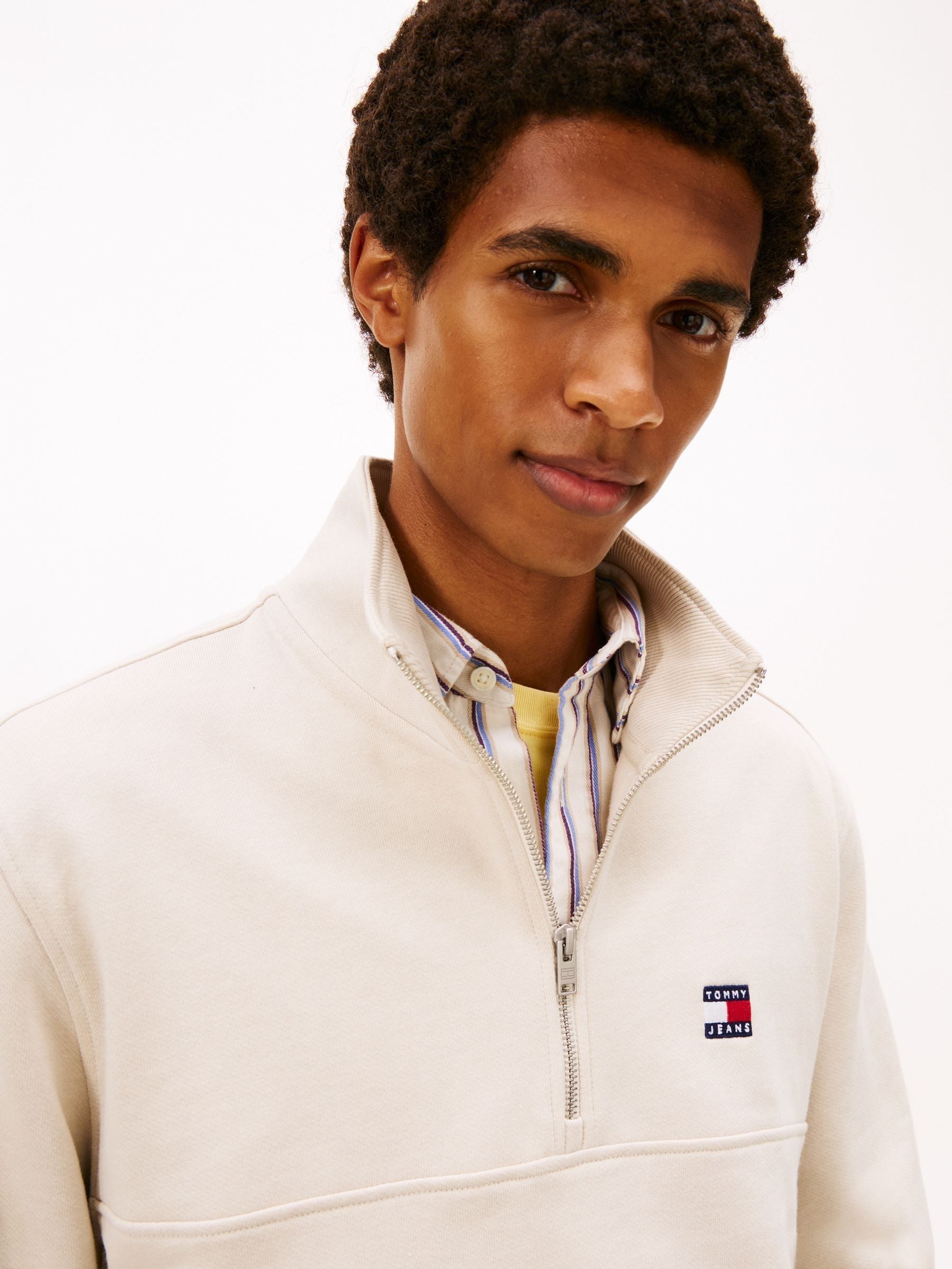Buy Tommy Jeans White Badge Quarter-Zip Jumper from Next Romania