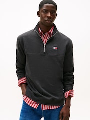Negro - Tommy Jeans Badge Quarter-Zip Jumper - Imagen 3 de 5