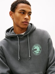 Tommy Jeans Black Back Slogan Washed Relaxed Hoodie - Image 4 of 5