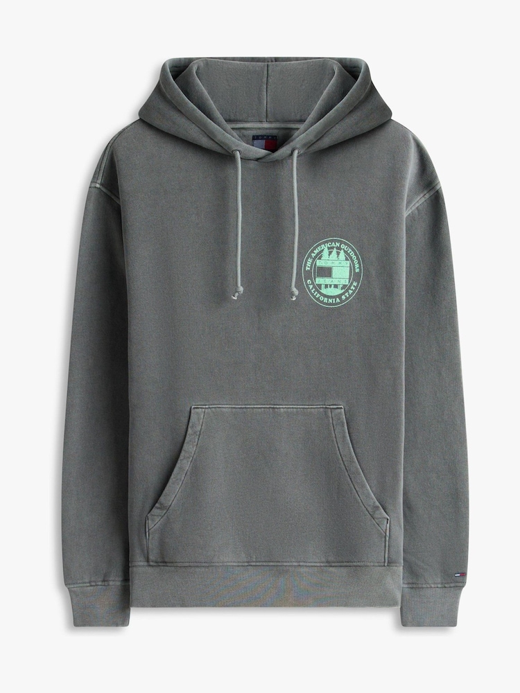 Tommy Jeans Black Back Slogan Washed Relaxed Hoodie - Image 5 of 5