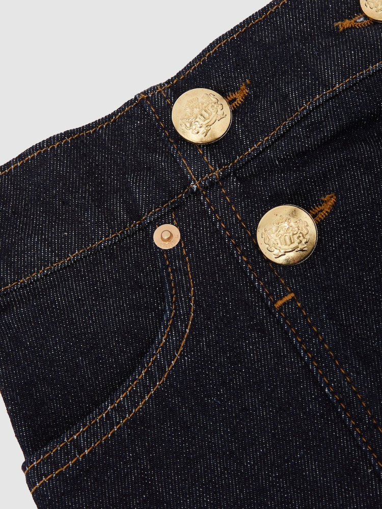 Reiss Indigo Blue Chloe Denim Button-Detail Skirt - Image 3 of 3
