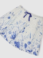 Reiss Ivory Print Rachel Cotton Floral-Print Drawstring Skirt - Image 3 of 3
