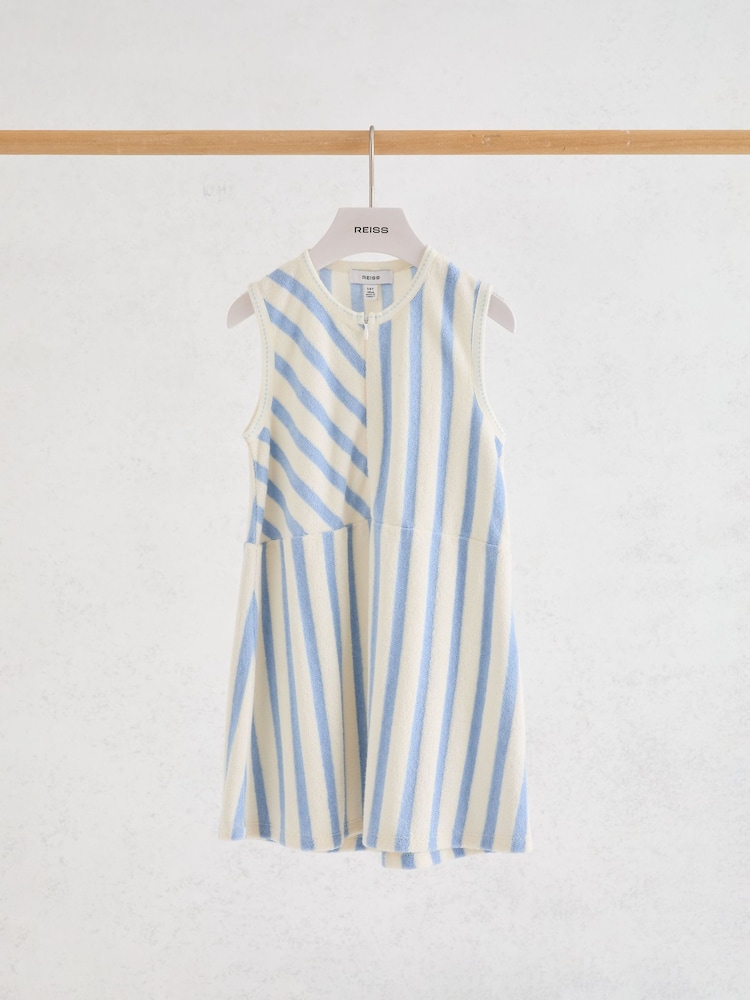 Reiss Pale Blue Sunny Towelling Dress - Image 2 of 3 Reiss Pale Blue Sunny Towelling Dress - Image 2 of 3