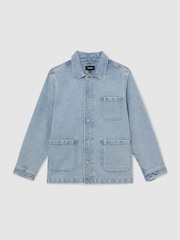 Reiss Light Blue Wash Vigo Denim Chore Jacket - Image 2 of 8