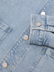 Reiss Light Blue Wash Vigo Denim Chore Jacket - Image 8 of 8