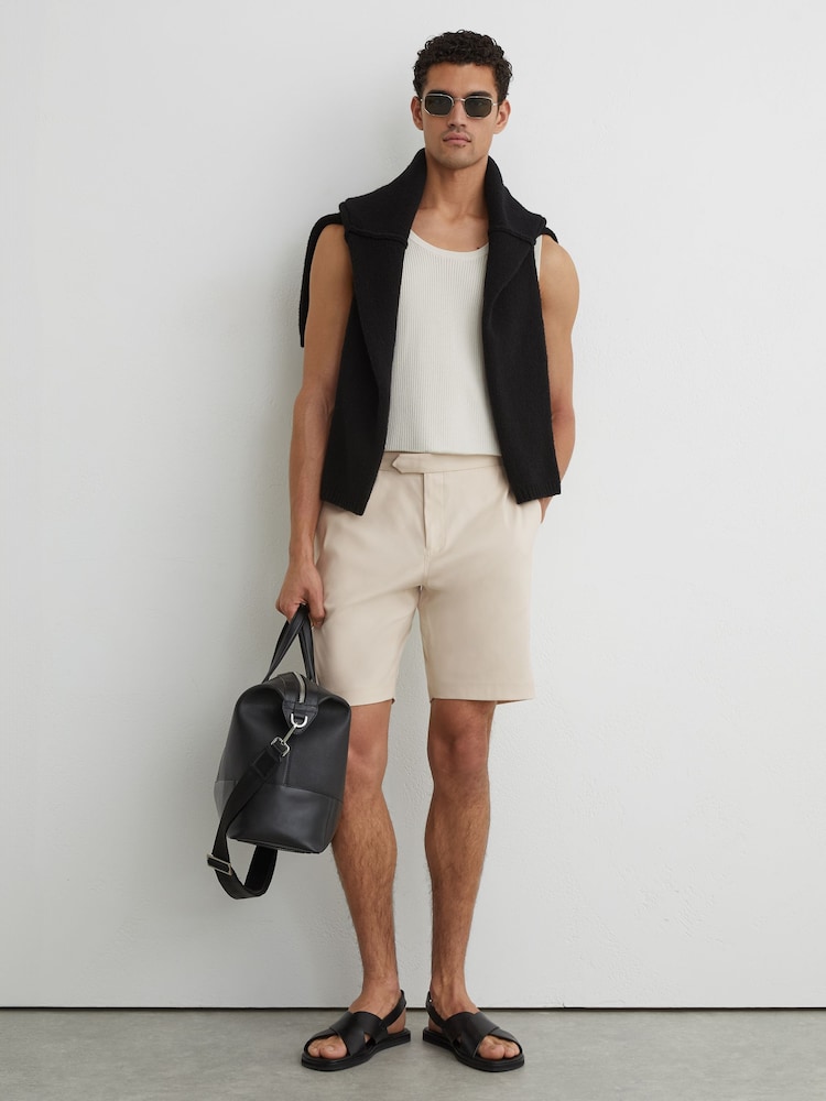 Reiss Stone Cantwell Short Cotton-Blend Side-Adjuster Shorts - Image 1 of 6