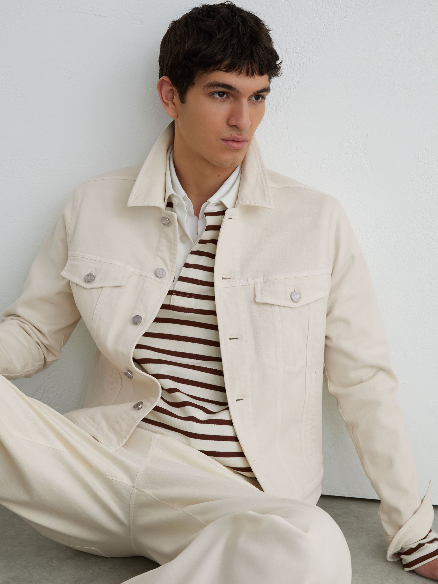 Buy Reiss White Regent Denim Trucker Jacket from Next USA