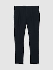 Reiss Navy Kin Classic Classic-Fit Linen Suit Trousers - Image 2 of 6