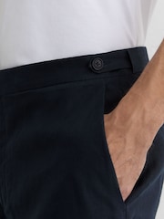 Reiss Navy Kin Classic Classic-Fit Linen Suit Trousers - Image 4 of 6