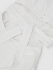 Reiss Ivory Hazel Linen-Cotton Cut-Out Midi Dress - Image 7 of 7