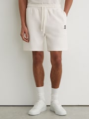 Reiss Off White Levin Monogram Embroidered Cotton Shorts - Image 3 of 6