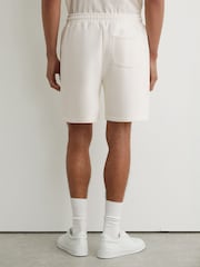 Reiss Off White Levin Monogram Embroidered Cotton Shorts - Image 5 of 6