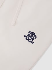 Reiss Off White Levin Monogram Embroidered Cotton Shorts - Image 6 of 6
